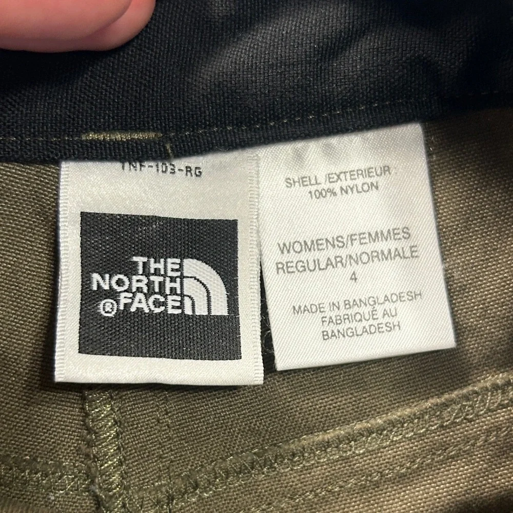 The North Face Hiking Shorts Womens 4 Olive Green Nylon Utility Outdoor Trail